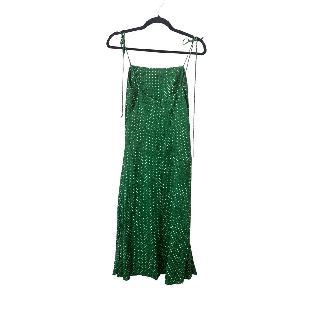 REFORMATION Polka Dot Midi Dress Green Sz 4 - Picture 3 of 5